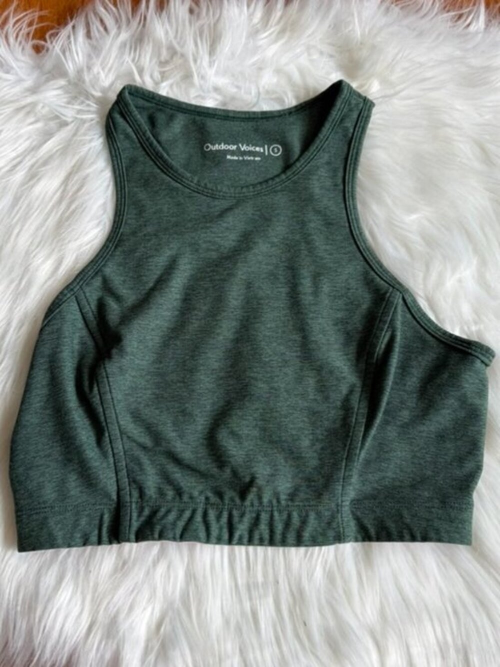 Outdoor Voices Green Athena Compress Crop Top Women's Small